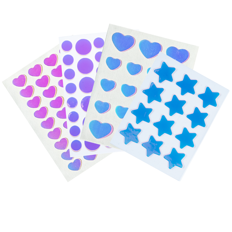 Patch per brufoli da acne idrocolloide colorato / laser / olografico abbagliante